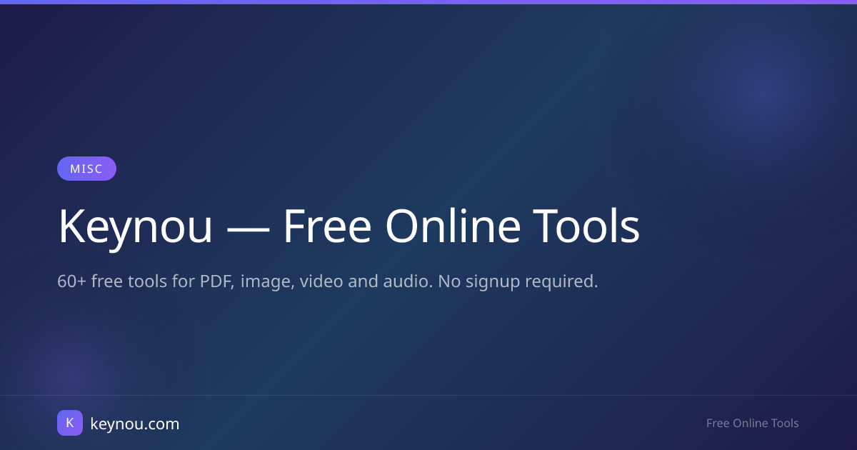 Keynou Tools — 60+ free file conversion tools