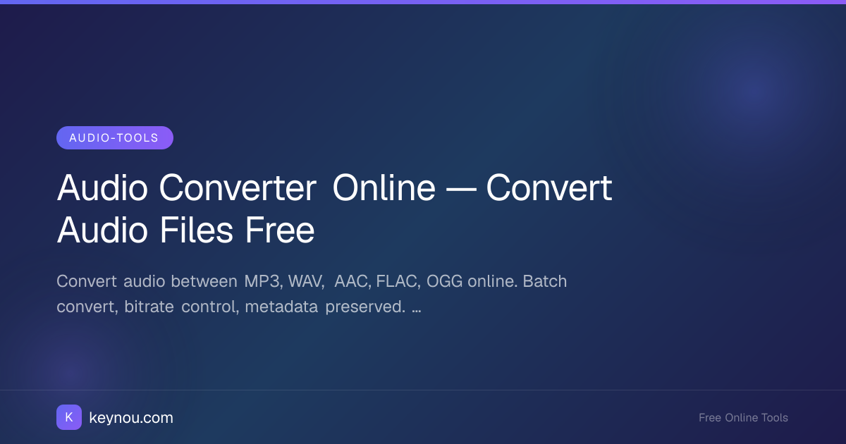 Audio Converter Online — Convert Audio Files Free