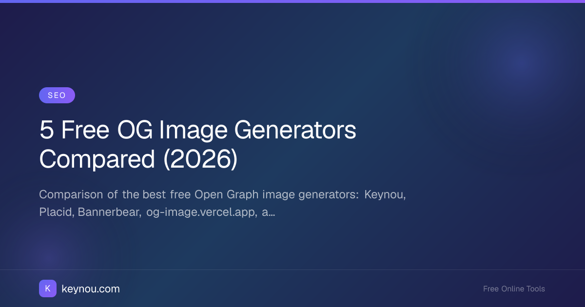 5 Free OG Image Generators Compared (2026) - Keynou Blog