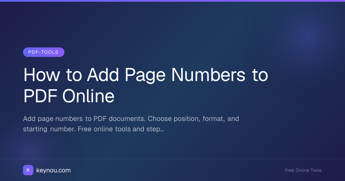 How to Add Page Numbers to PDF Online