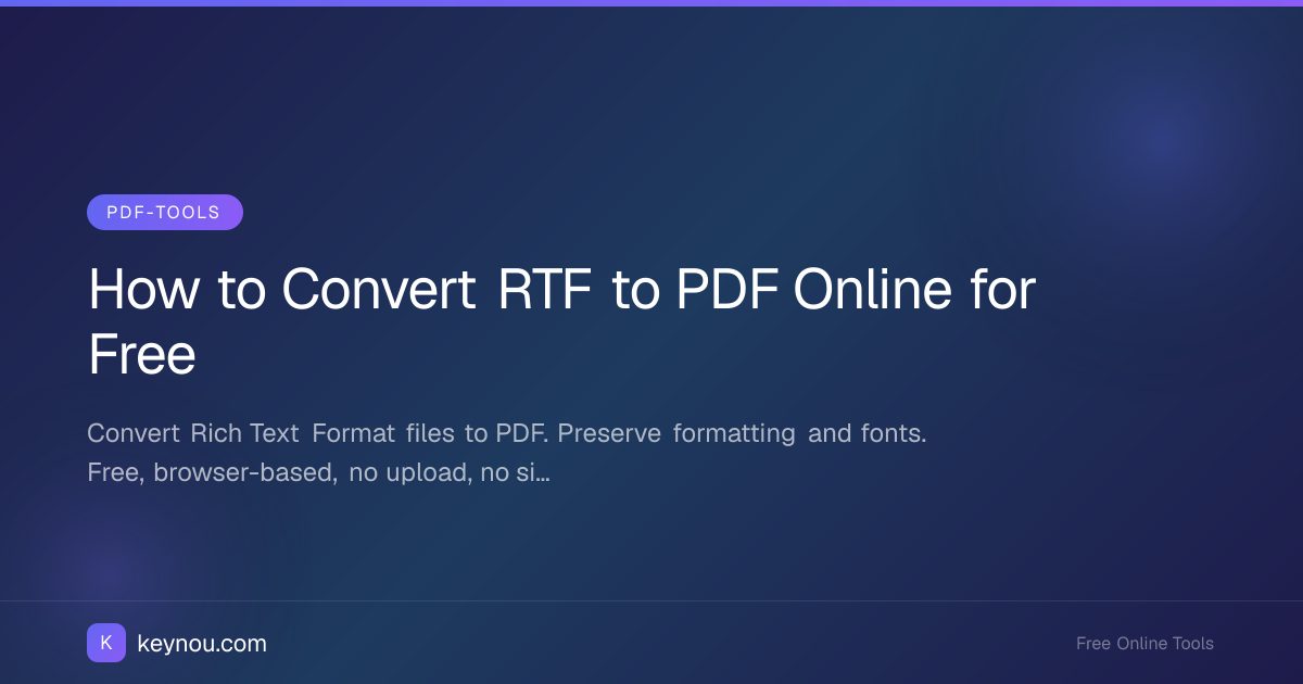 How to Convert RTF to PDF Online for Free