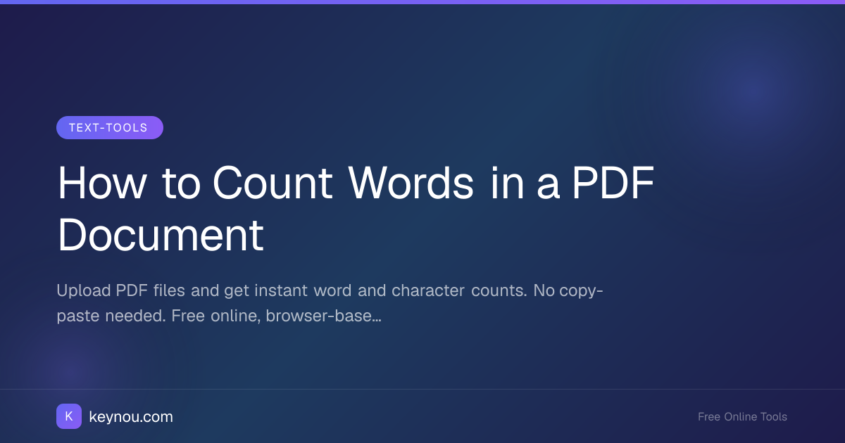 How to Count Words in a PDF Document