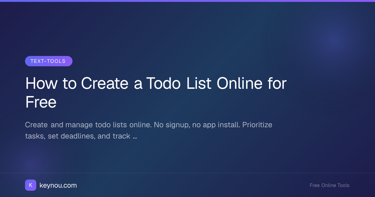 How to Create a Todo List Online for Free