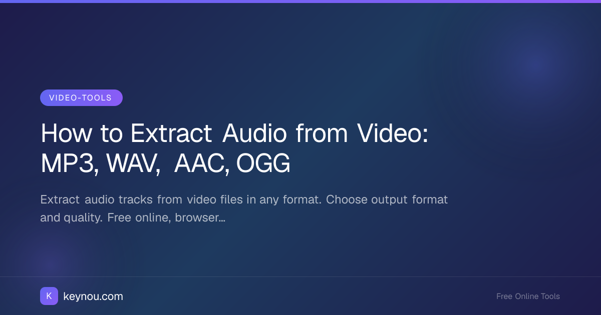 How to Extract Audio from Video: MP3, WAV, AAC, OGG