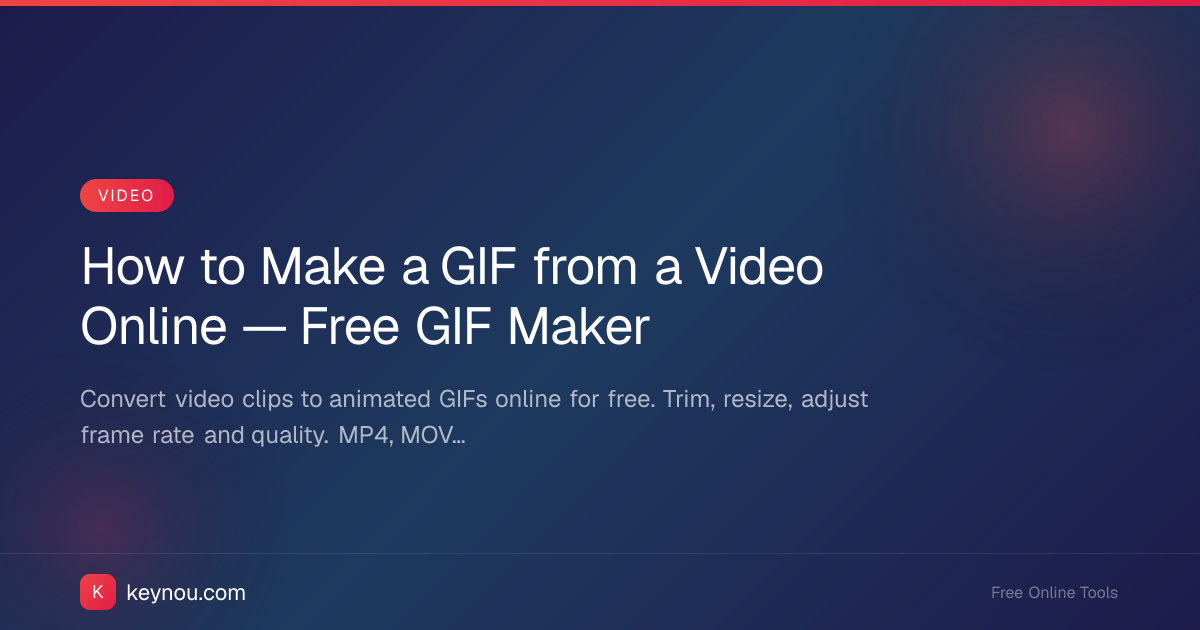 How to Make a GIF from a Video Online — Free GIF Maker