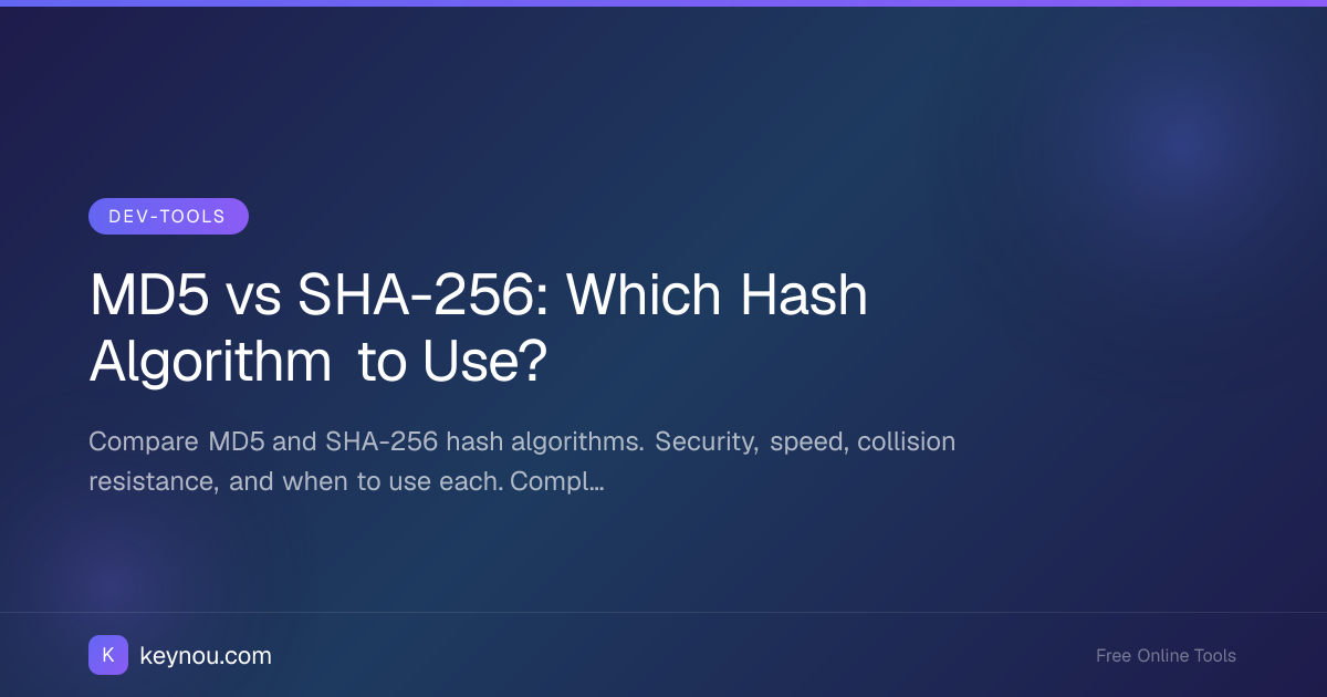 MD5 vs SHA-256: Which Hash Algorithm to Use?