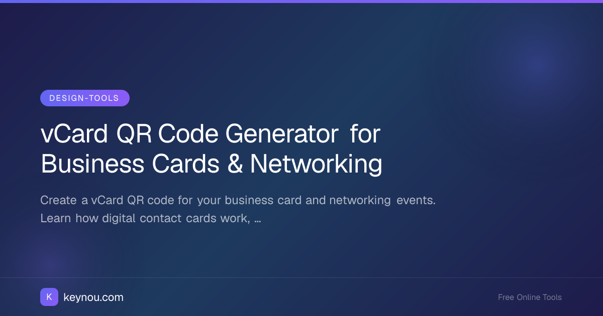 vCard QR Code Generator for Business Cards & Networking