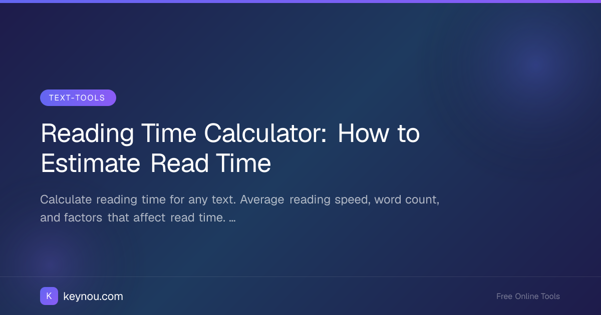 Reading Time Calculator: How to Estimate Read Time