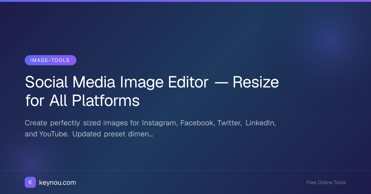 Social Media Image Editor — Resize for All Platforms