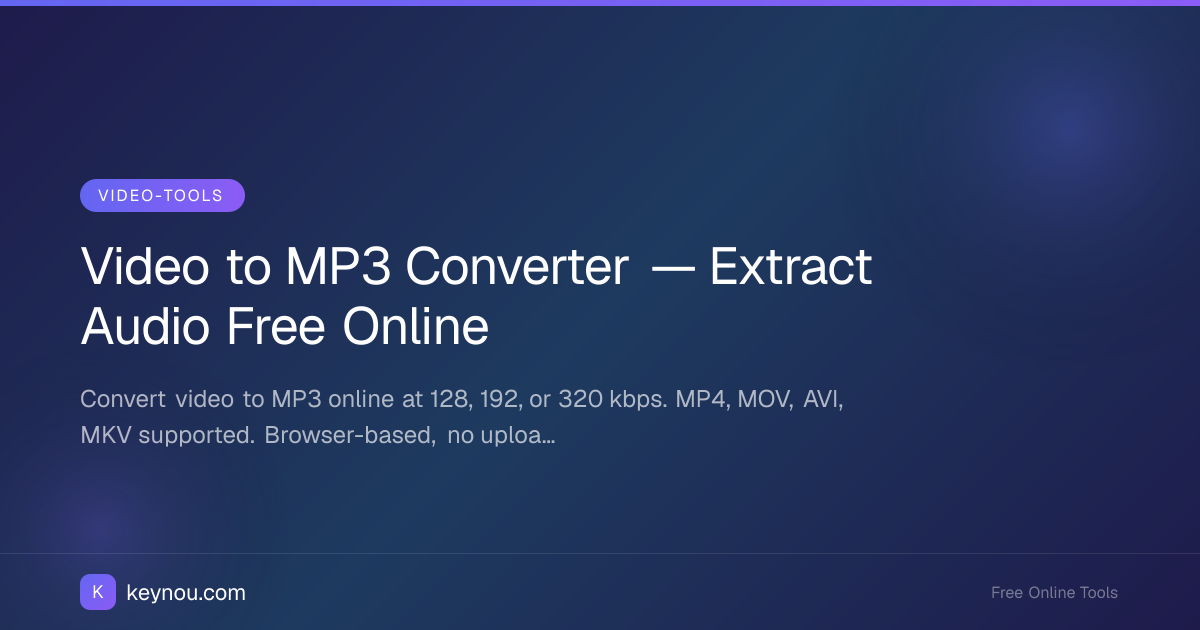 Video to MP3 Converter — Extract Audio Free Online