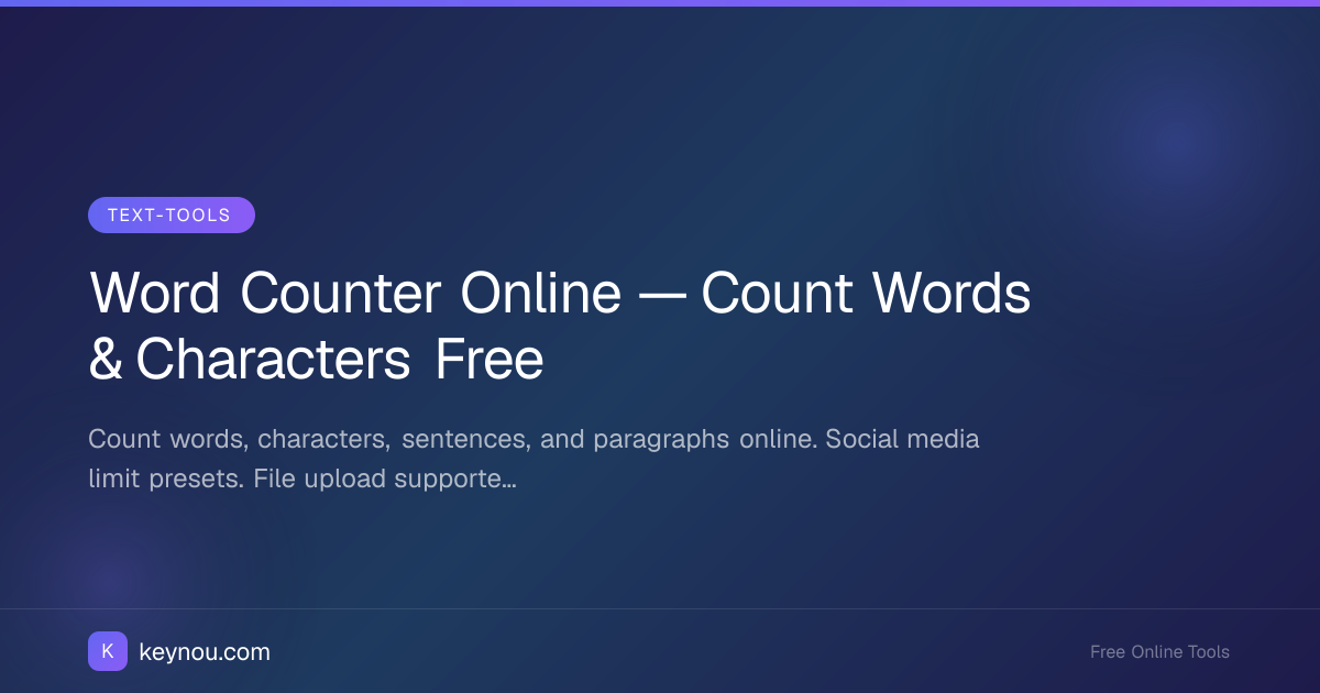 Word Counter Online — Count Words & Characters Free