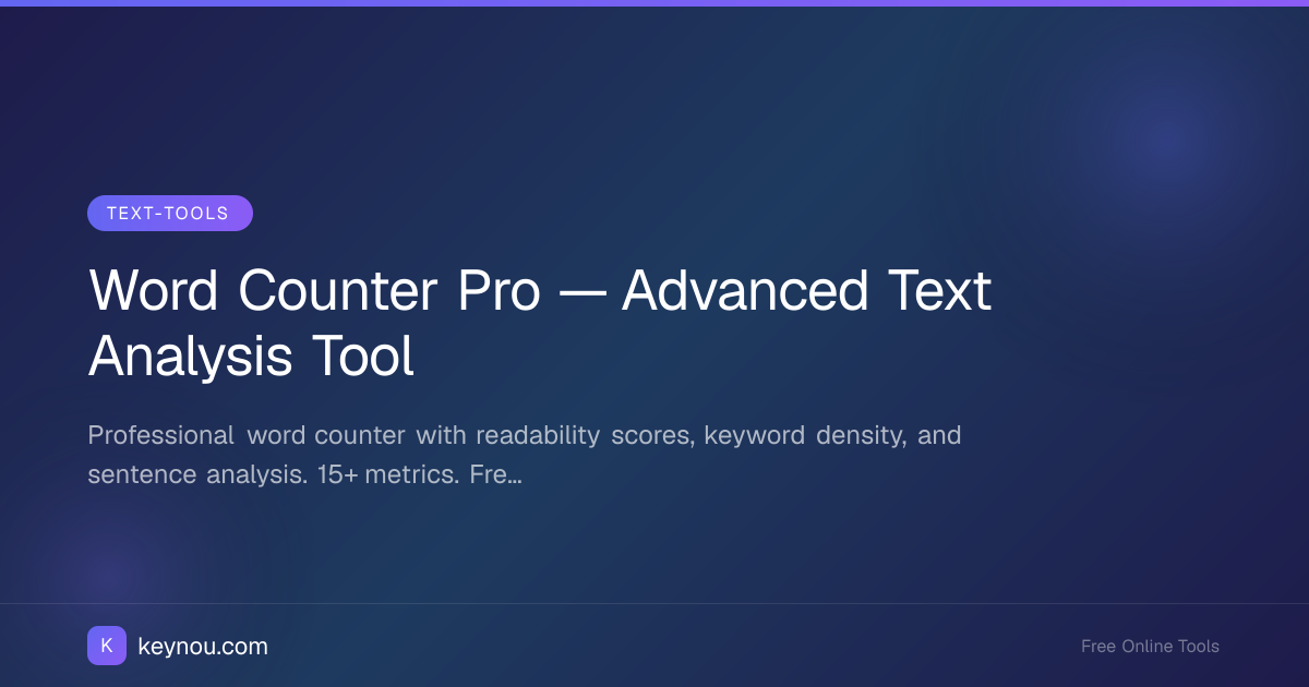 Word Counter Pro — Advanced Text Analysis Tool